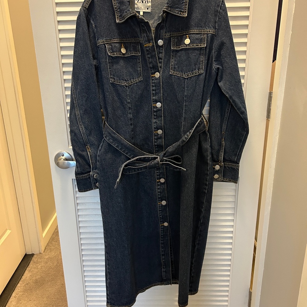 Zara Blue Denim Dress with Buttons